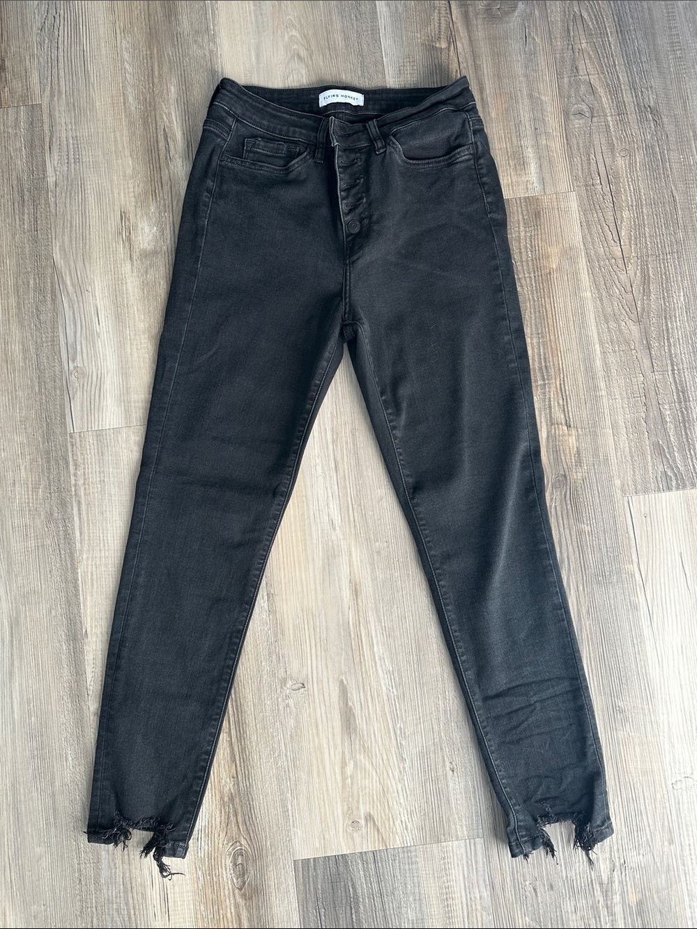 Flying monkey Black Women's Jeans with Raw Hem